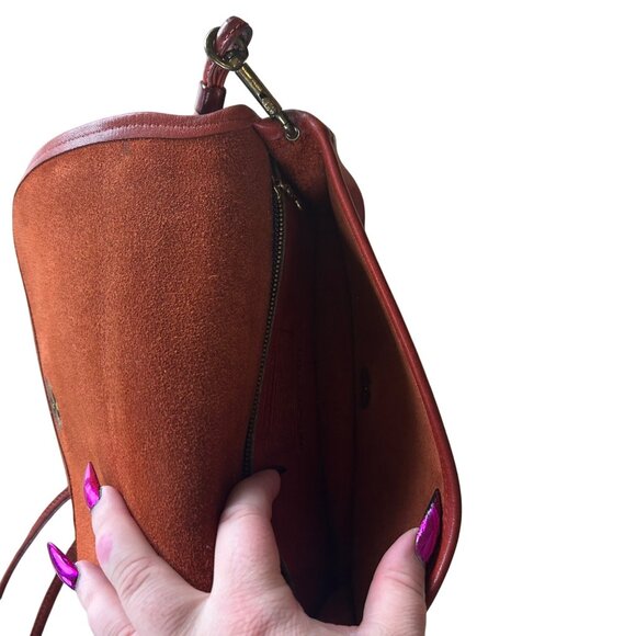 Vintage Rare Coach Dinky 9375 Cowhide Brown Leather Early NYC Bag - Picture 10 of 14